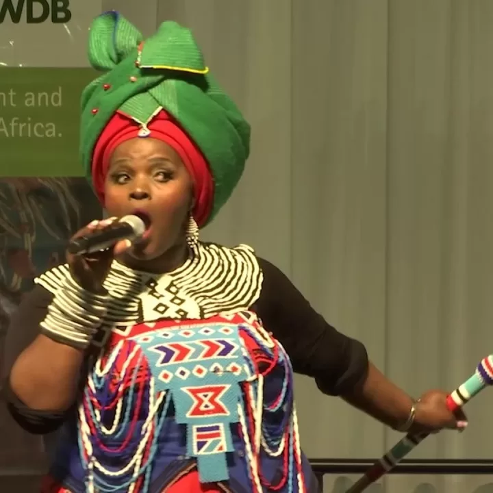 Jessica Mbangeni performing